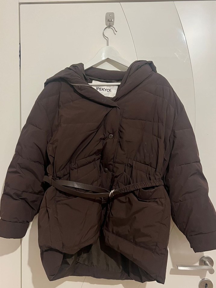 İpekyol Kemerli Kapüşonlu Mont - Görsel 3