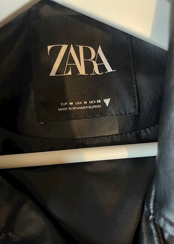 Siyah Kadın Kemerli Deri Biker Ceket - Zara - Görsel 5