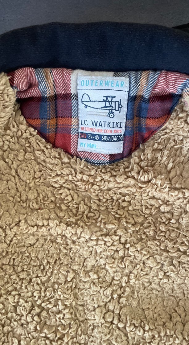 Düğmeli lacivert Erkek Çocuk Yün Kaban - Görsel 4