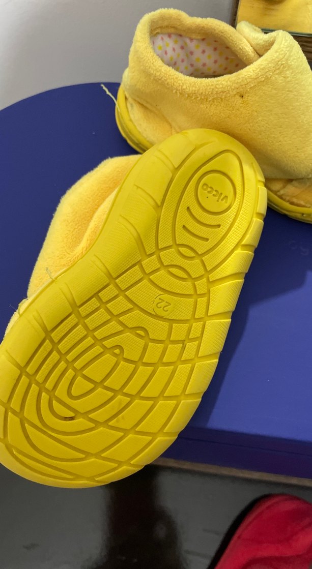 Kız Çocuk Sarı Sıcak Terlikler Velcro - Görsel 3