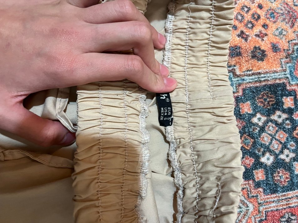 Bohem Rüzgarlı Bej Keten Mini Şort - Görsel 3