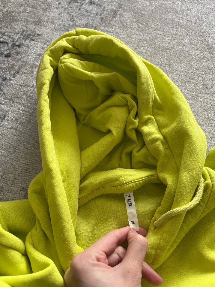 Sarı Kapüşonlu Kadın Sweatshirt - Görsel 4