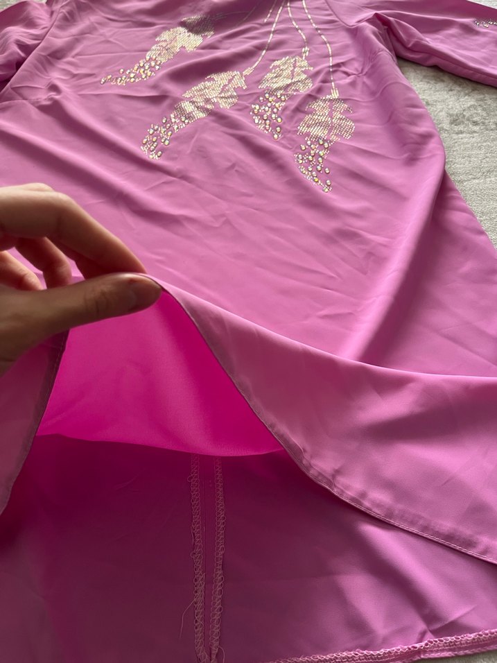 Pembe Uzun Kollu İnce Kadın Tunik - Görsel 5