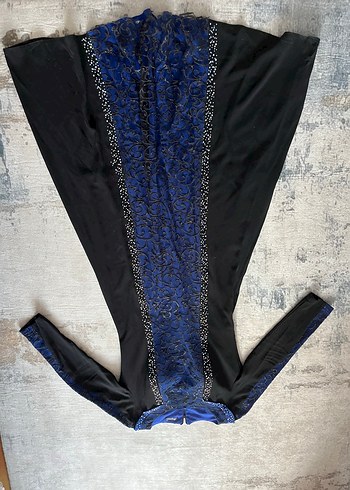 Uzun Lacivert Drapeli Abiye - Görsel 3