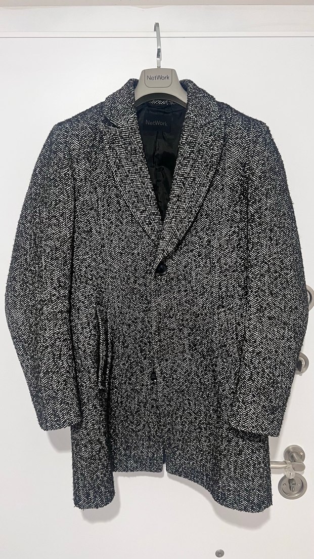 Gri Erkek Midi Yün Kaban 50 beden - Görsel 5