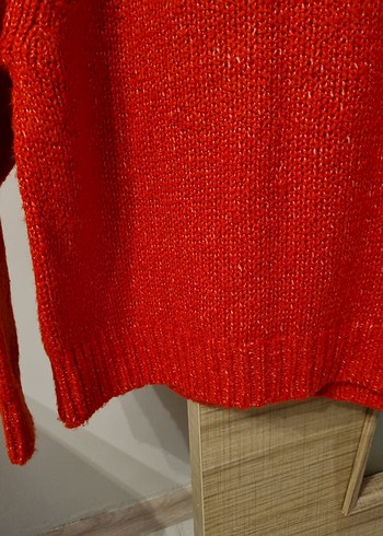 Kırmızı Triko Kadın Kazak - Görsel 3