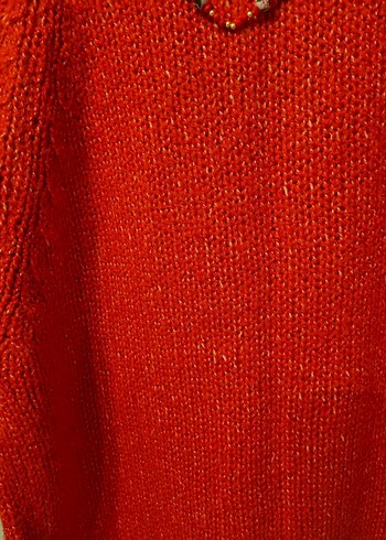 Kırmızı Triko Kadın Kazak - Görsel 4