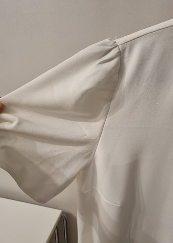 Beyaz Midi elbise - Görsel 5