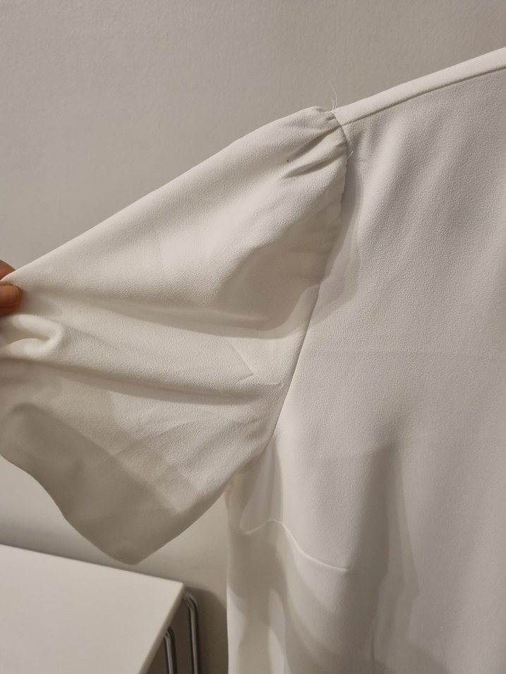 Beyaz Midi elbise - Görsel 5