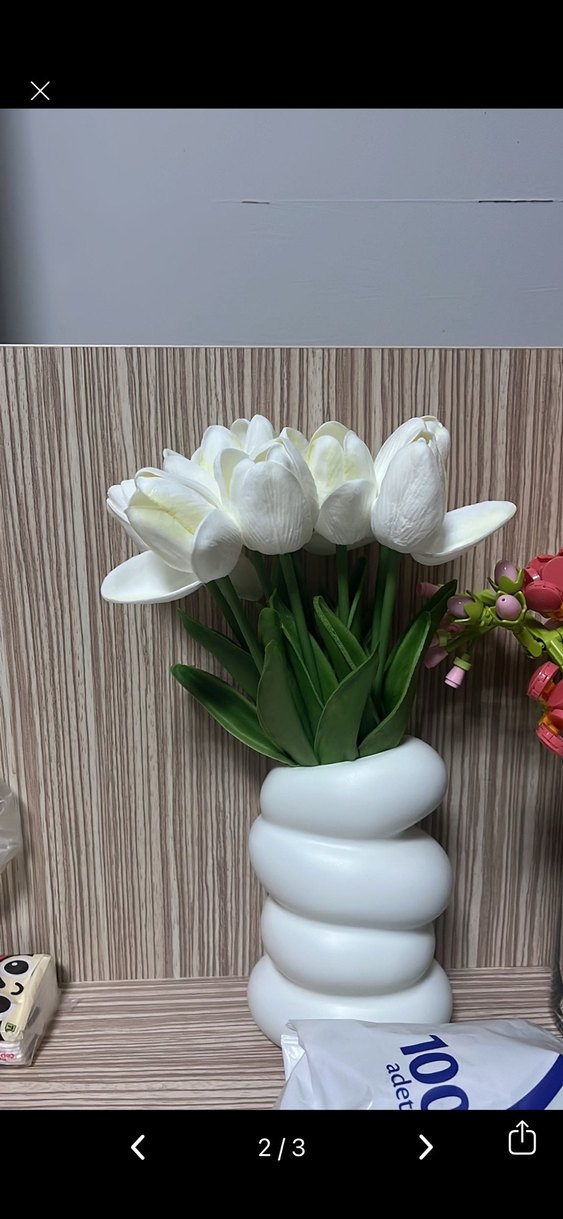 Beyaz Modern Vazo - Görsel 2