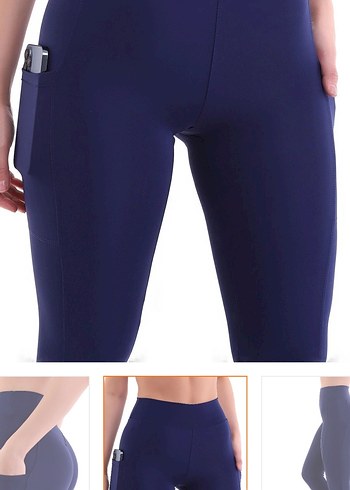 Mavi Esnek Spor Kadın Tayt - Görsel 3