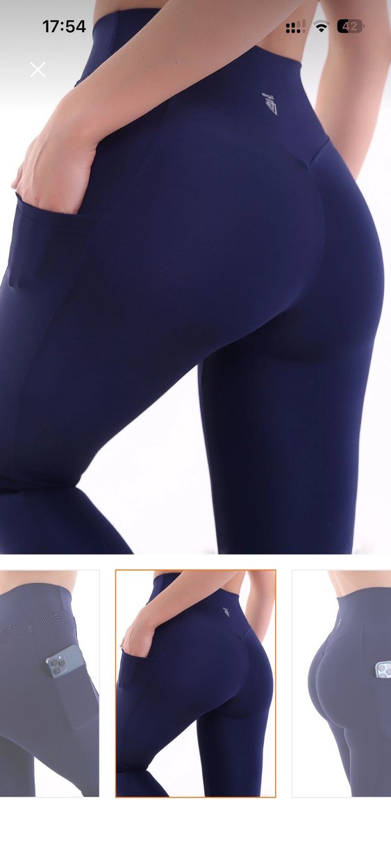 Mavi Esnek Spor Kadın Tayt - Görsel 2