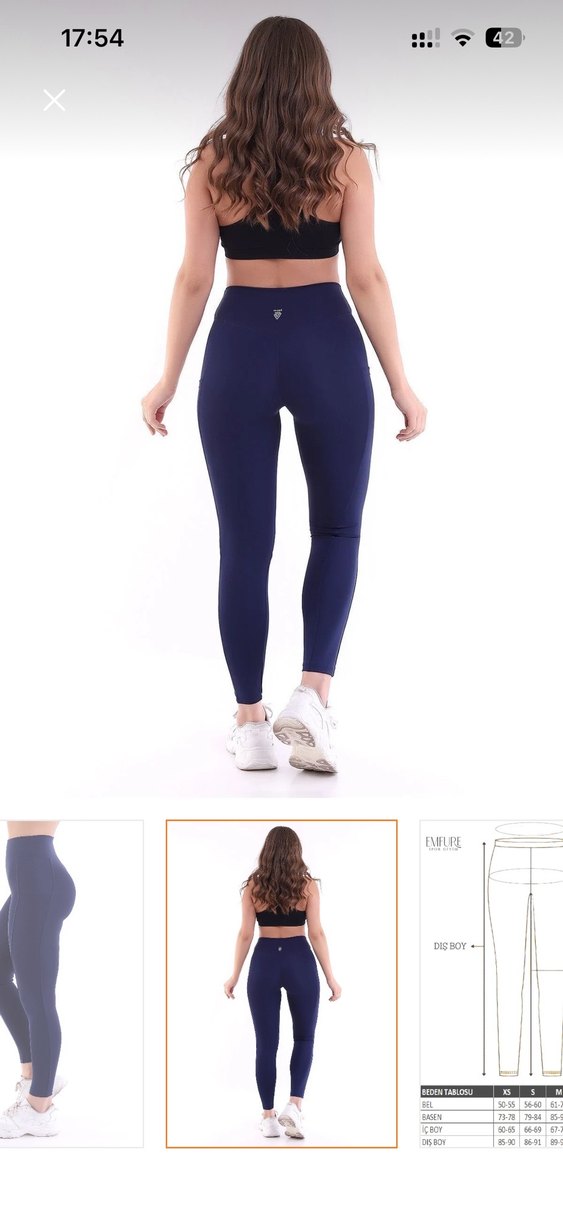 Mavi Esnek Spor Kadın Tayt - Görsel 4