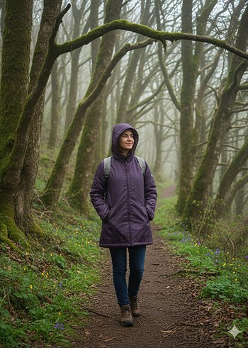 Kapüşonlu Mor Ceket Sıfır ayarında XS benden - Görsel 2