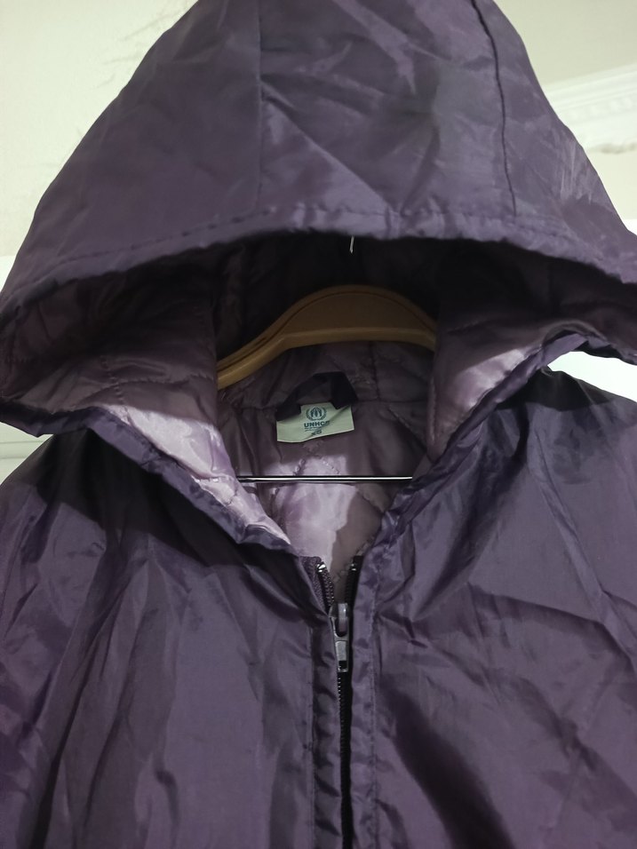 Kapüşonlu Mor Ceket Sıfır ayarında XS benden - Görsel 5