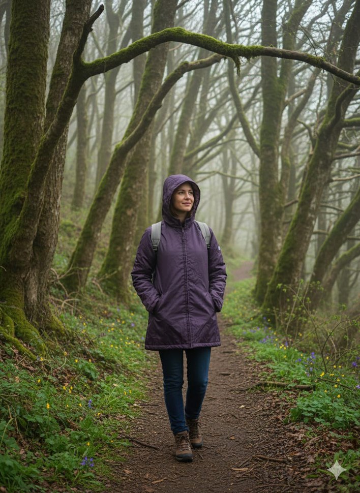 Kapüşonlu Mor Ceket Sıfır ayarında XS benden - Görsel 2