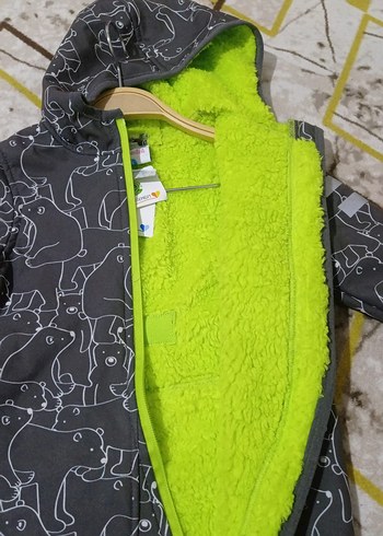 Kızak Desenli Gri Bebek Kâr Tulumu İçi Komple Polarlı Sıfır - Görsel 7