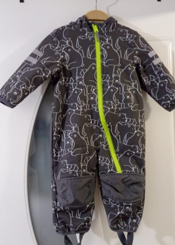 Kızak Desenli Gri Bebek Kâr Tulumu İçi Komple Polarlı Sıfır - Görsel 4