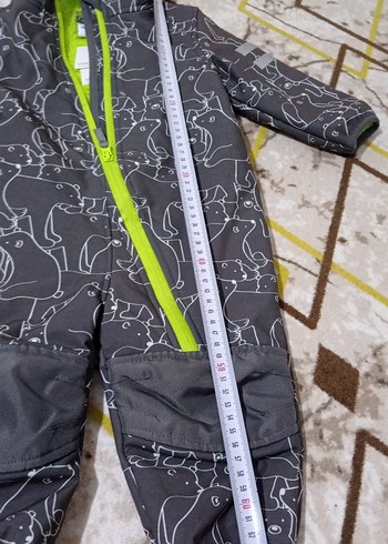 Kızak Desenli Gri Bebek Kâr Tulumu İçi Komple Polarlı Sıfır - Görsel 10