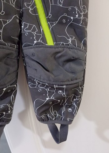 Kızak Desenli Gri Bebek Kâr Tulumu İçi Komple Polarlı Sıfır - Görsel 5