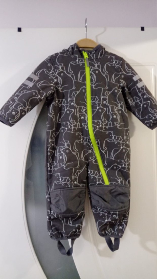 Kızak Desenli Gri Bebek Kâr Tulumu İçi Komple Polarlı Sıfır - Görsel 4