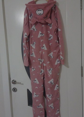 Kadın Pembe Sıcak Tüylü Tulum - Görsel 4