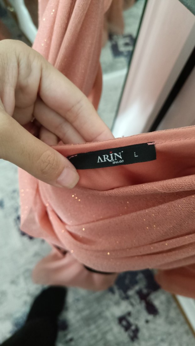 Pudra Pembe Midi Abiye Elbise - Görsel 2