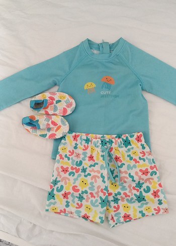 Turkuaz Erkek Çocuk Uzun Kollu mayo - Görsel 3