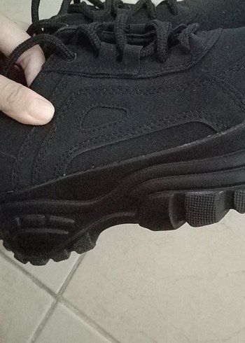 Siyah Topuklu Kadın Spor Ayakkabı - Görsel 6