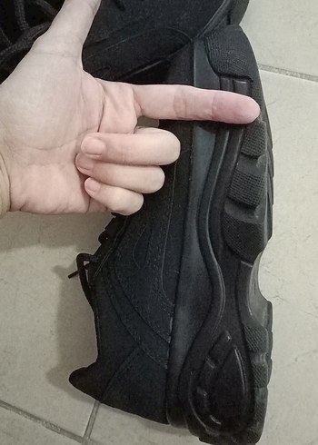 Siyah Topuklu Kadın Spor Ayakkabı - Görsel 7