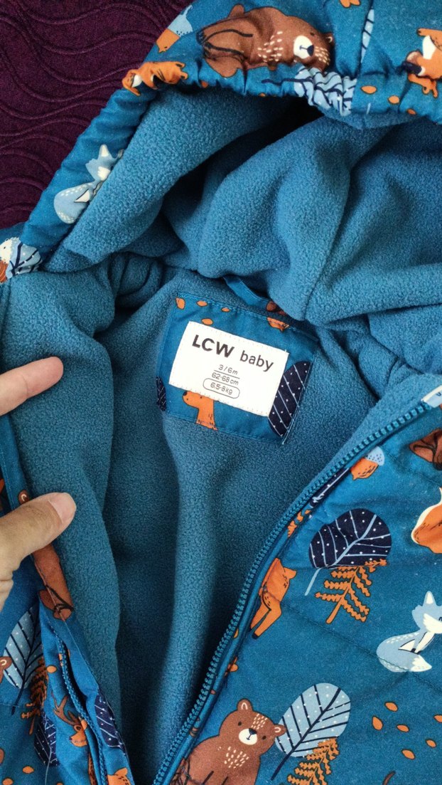 Kürklü Kapüşonlu Mavi Erkek Bebek Tulum - Görsel 5