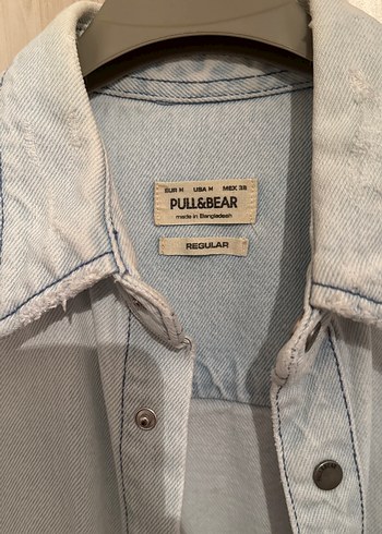 Gri Beyaz Denim Erkek Gömlek Uzun Kollu - Görsel 2