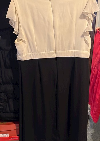 Kadın Siyah Beyaz Midi Elbise - Görsel 3