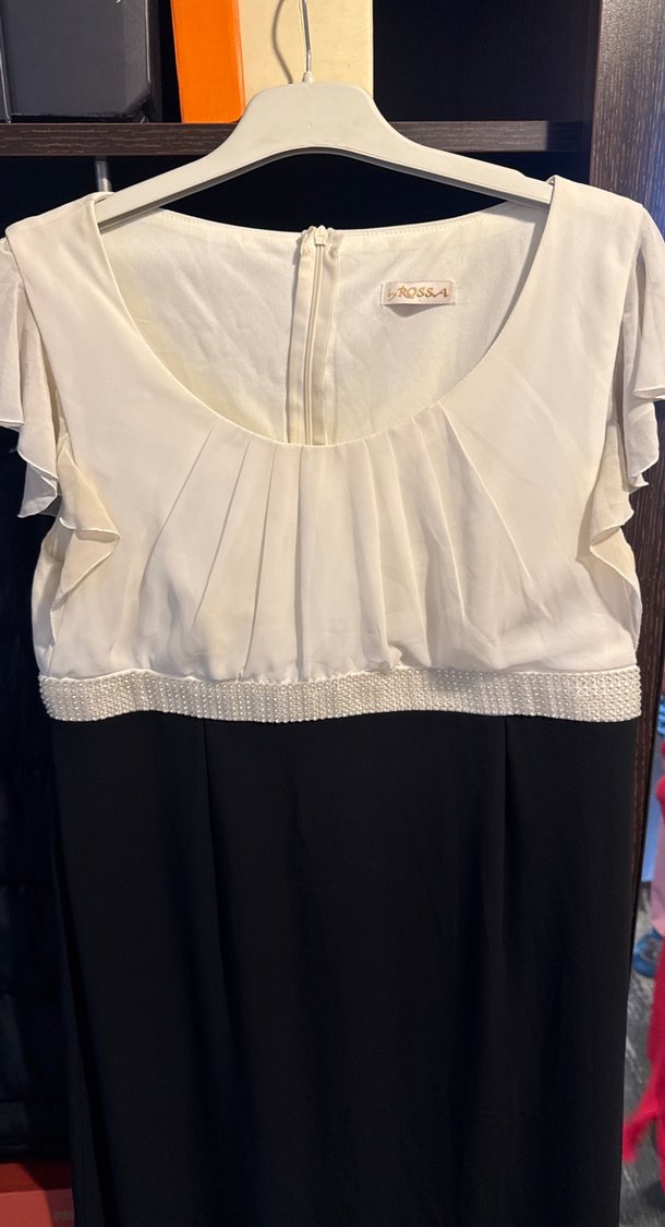 Kadın Siyah Beyaz Midi Elbise - Görsel 2