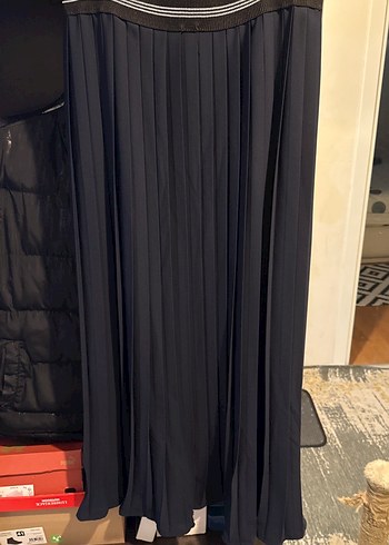 Lacivert Piliseli Kadın Uzun Etek - Görsel 3