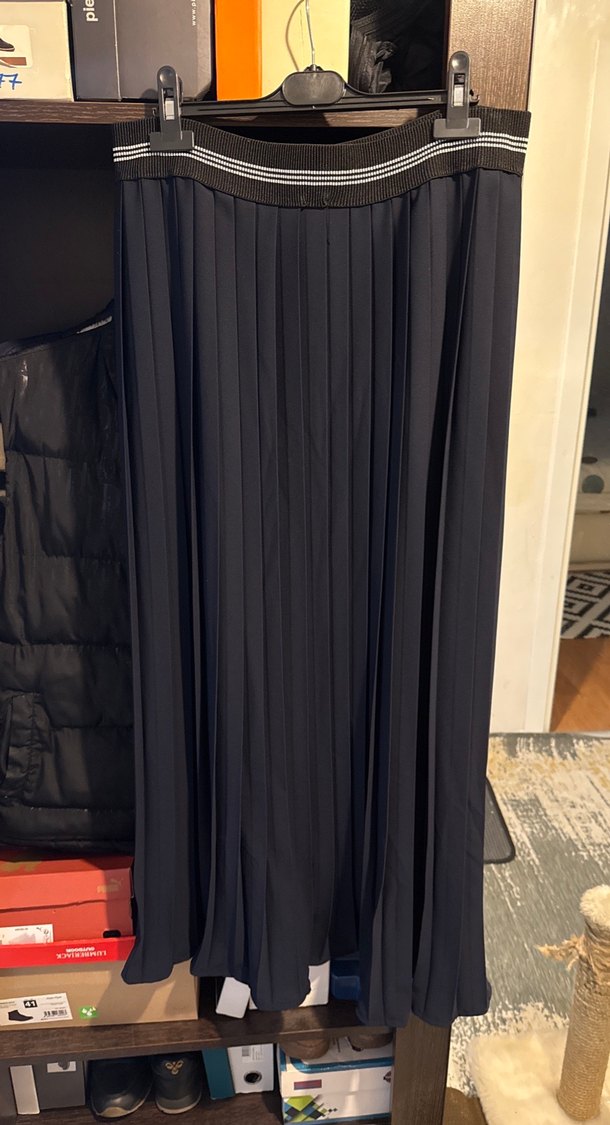 Lacivert Piliseli Kadın Uzun Etek - Görsel 2