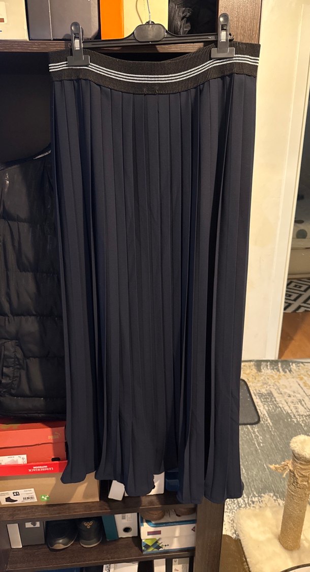 Lacivert Piliseli Kadın Uzun Etek - Görsel 3