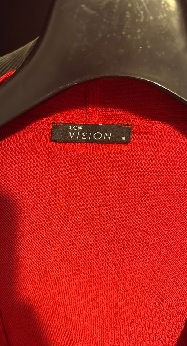 Kırmızı Kadın Triko Hırka - Görsel 2