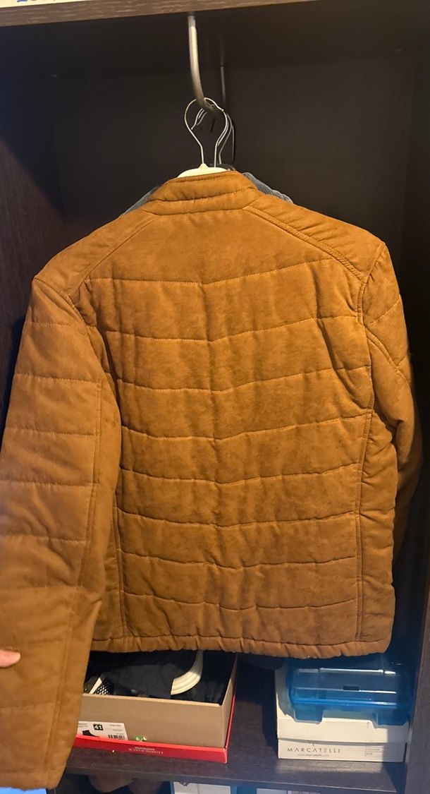 Deri Görünümlü Erkek Kahverengi Ceket - Görsel 3