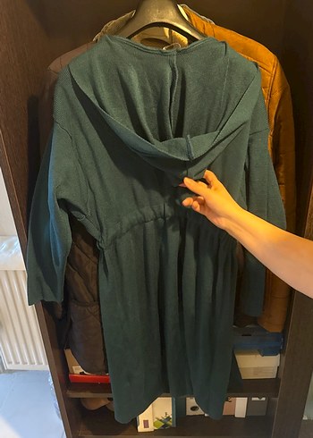 Gri Midi Kadın Uzun Kollu Salaş Bornoz - Görsel 4