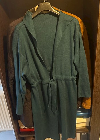 Gri Midi Kadın Uzun Kollu Salaş Bornoz - Görsel 2