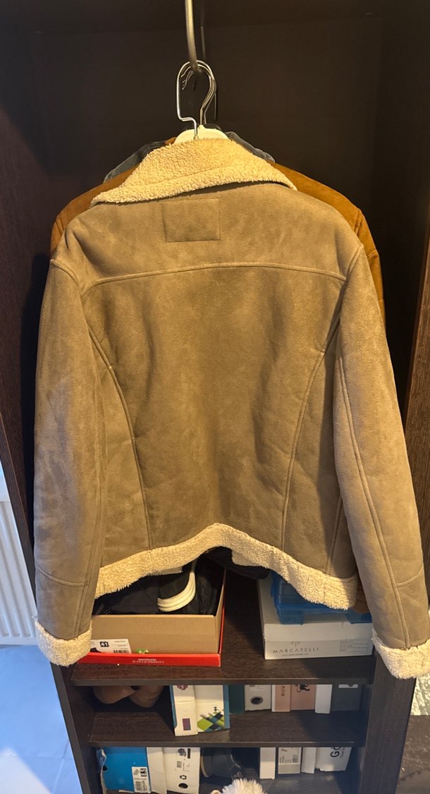 Kürk Detaylı Süet Kadın Ceket - Görsel 4