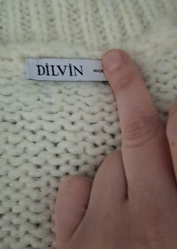 dilvin Nakışlı Beyaz Triko Kadın Hırka - Görsel 2