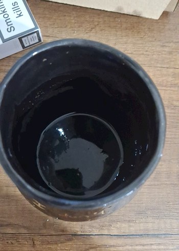 tasarım Bordo Kalp Detaylı Seramik Kupa - Görsel 3