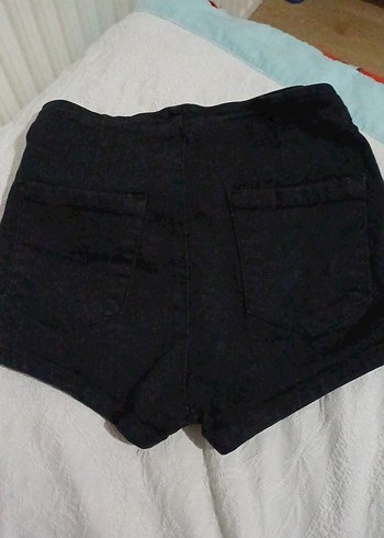 Siyah Kadın Denim Mini Şort - Görsel 3