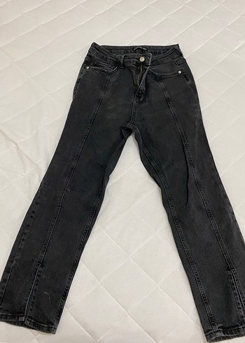 Siyah Midi Boy Regular Fit Kadın Kot Pantolon