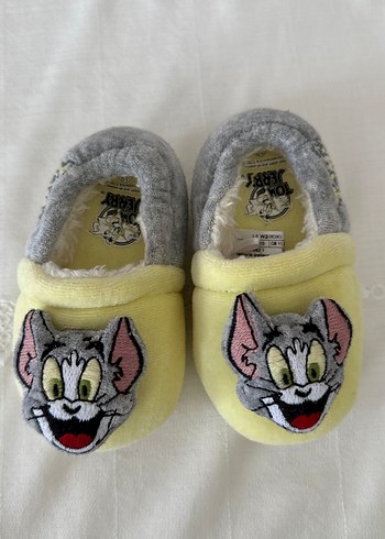 Kız erkek Çocuk Sarı Nakışlı Sıcak Ev Terliği - Görsel 3