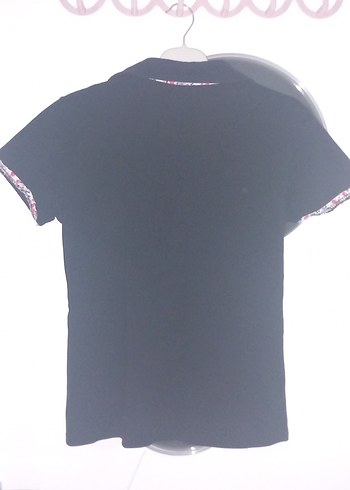 Desenli Siyah Hamile Gömleği, Kısa Kollu, Yaka Detaylı - Görsel 3