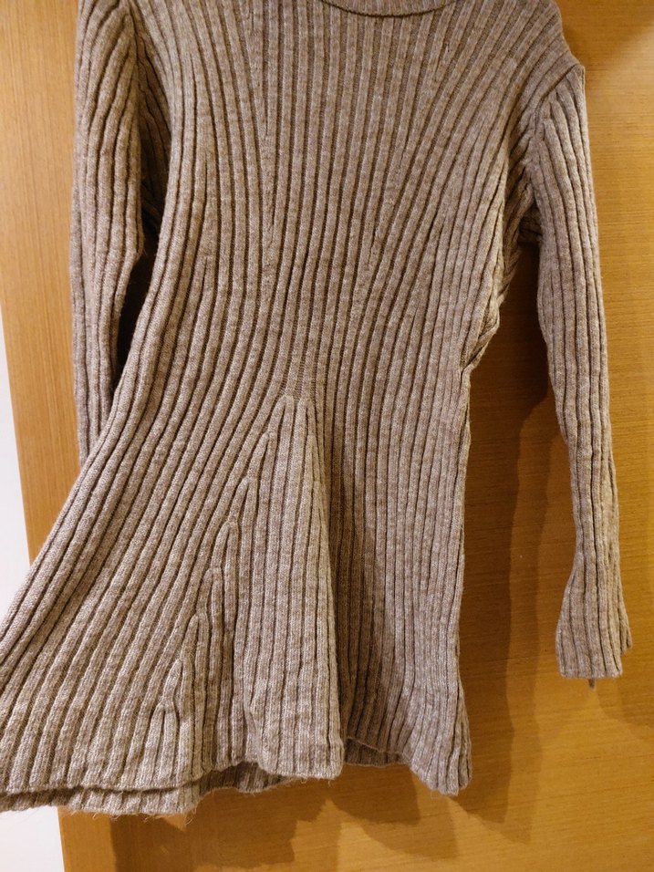 Gri Fitilli Kadın Triko Elbise - Görsel 3