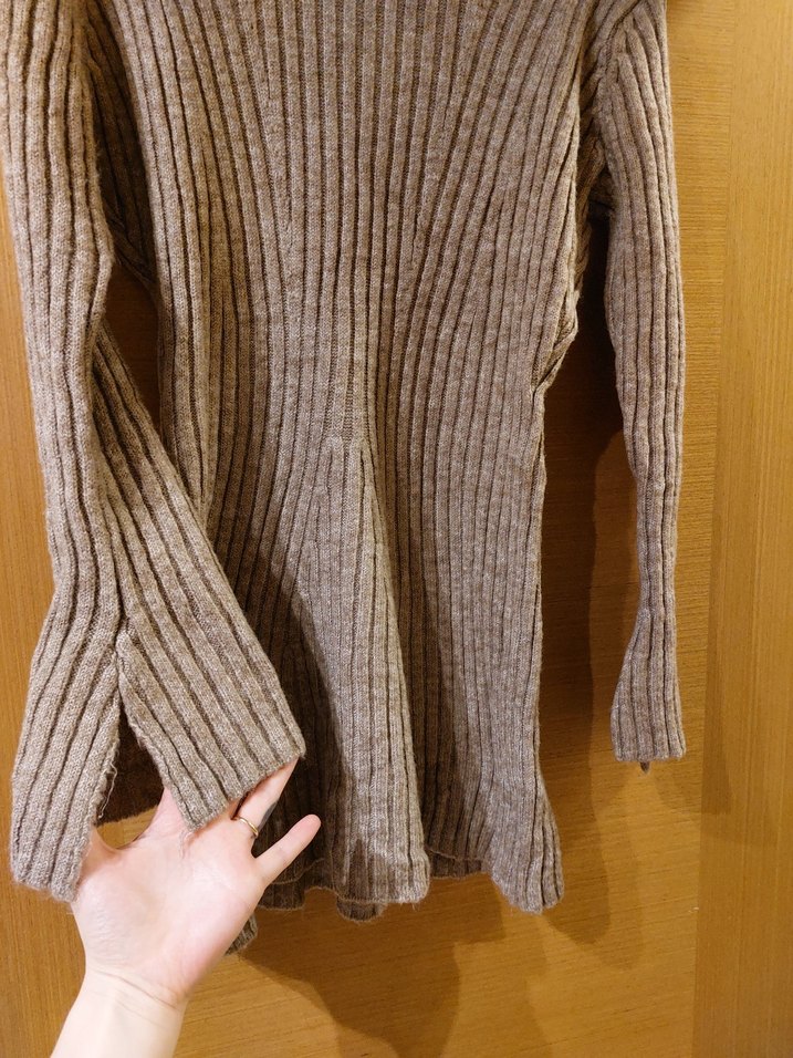 Gri Fitilli Kadın Triko Elbise - Görsel 5